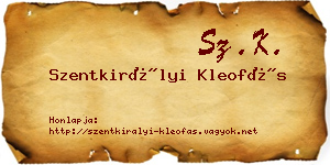 Szentkirályi Kleofás névjegykártya